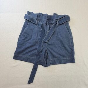 White House Black Market The 5 inch Short Women's Denim Belted Shorts Sz‎ 8